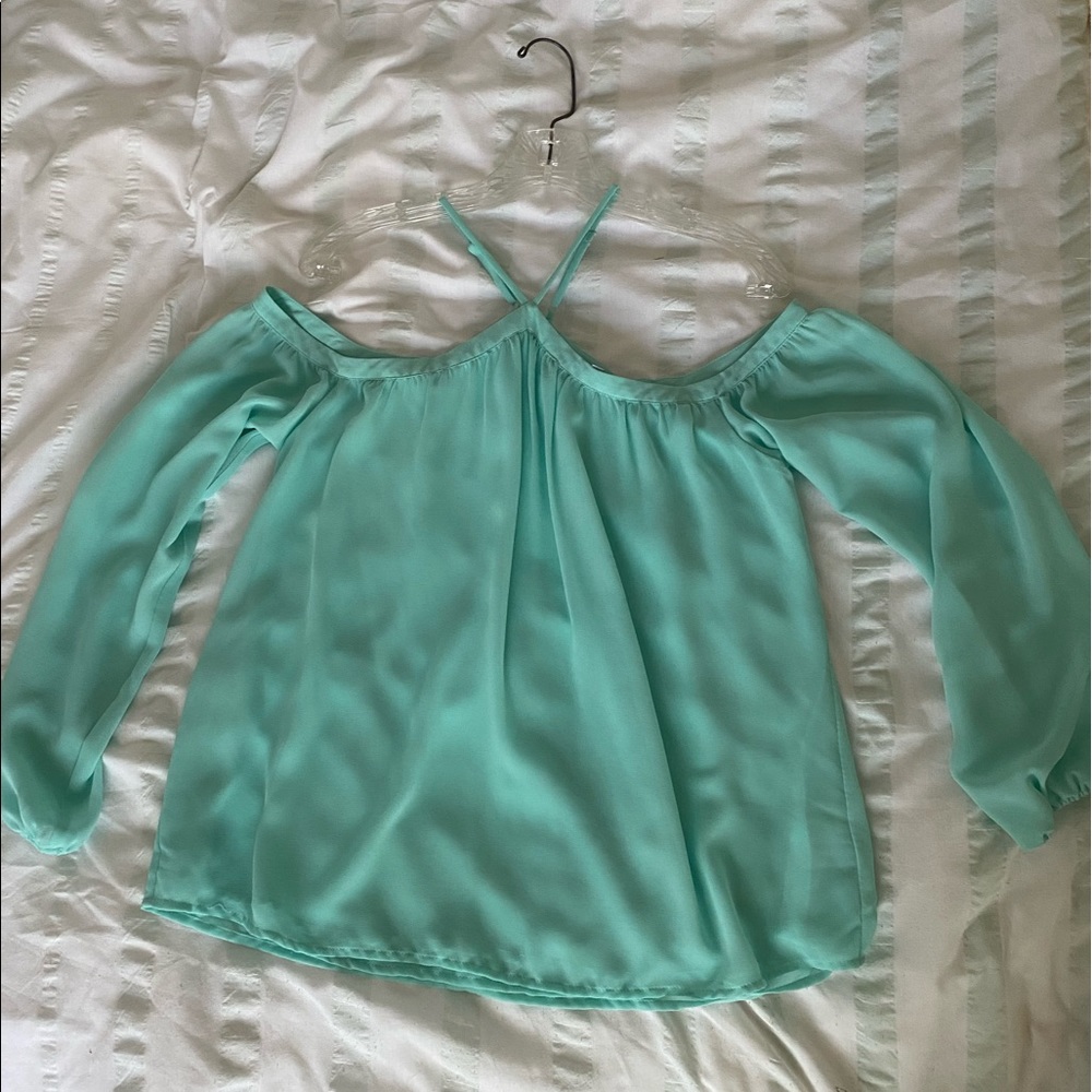 Naked Zebra Cold Shoulder Long Sleeve Shirt